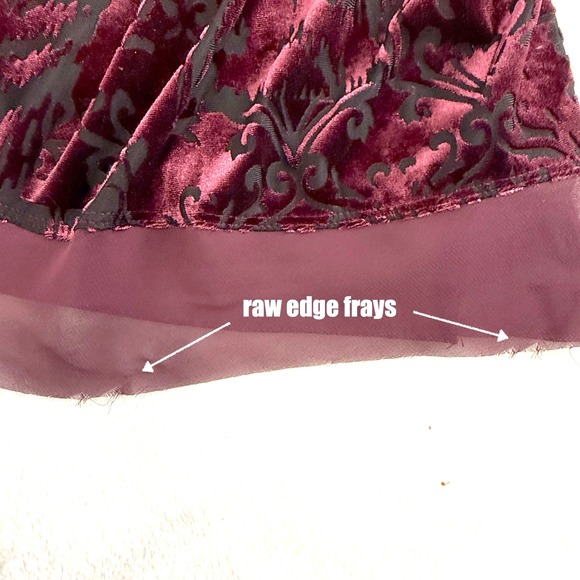 Vera Wang Womens Top XL Burnout Velvet Y2K Whimsigoth Fairy Grunge Mesh Burgundy - Picture 2 of 6